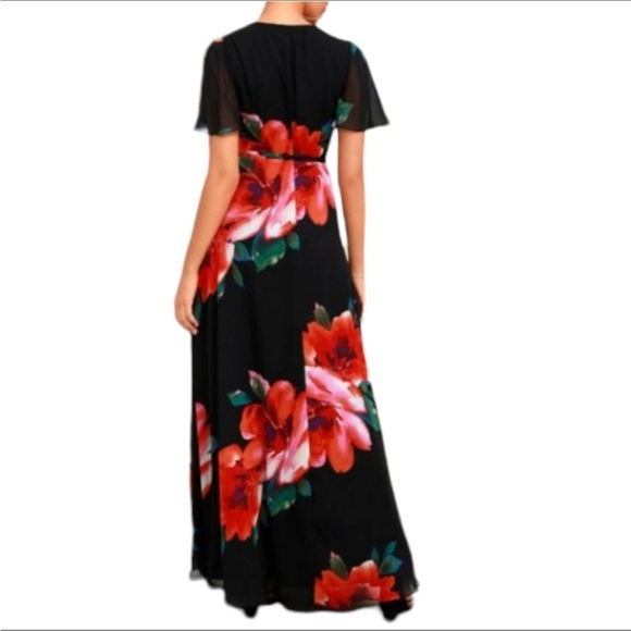 NWT Lulu's Sonic Bloom Floral Print Wrap Maxi Dress - Picture 3 of 9